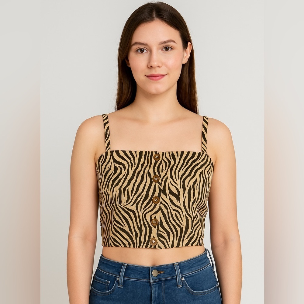 🦓Cotton On Button Up Zebra Tank Top 🦓